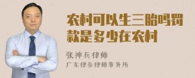 农村可以生三胎吗罚款是多少在农村