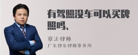 有驾照没车可以买牌照吗、