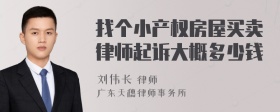 找个小产权房屋买卖律师起诉大概多少钱
