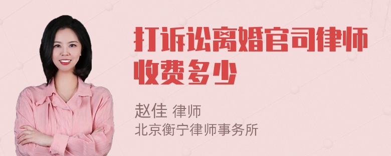 打诉讼离婚官司律师收费多少