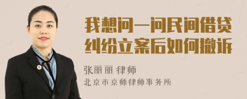 我想问一问民间借贷纠纷立案后如何撤诉