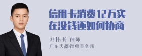 信用卡消费12万实在没钱还如何协商