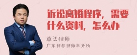 诉讼离婚程序，需要什么资料，怎么办