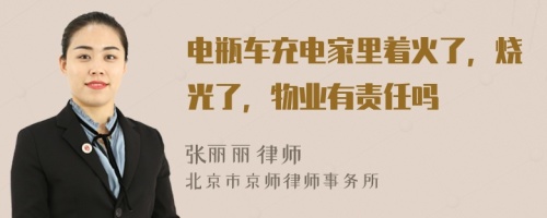 电瓶车充电家里着火了，烧光了，物业有责任吗