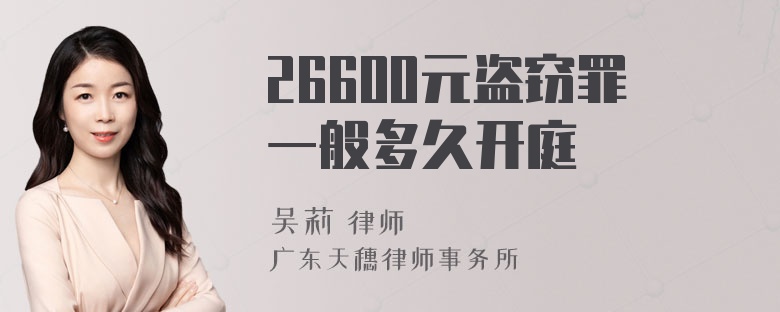 26600元盗窃罪一般多久开庭