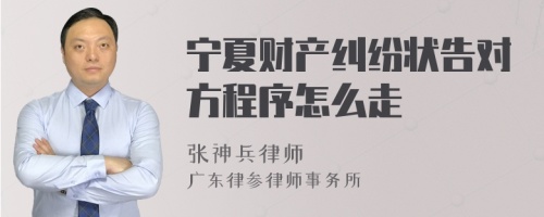 宁夏财产纠纷状告对方程序怎么走