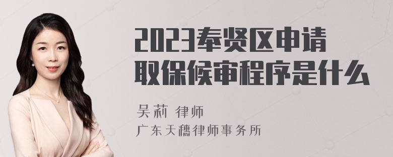 2023奉贤区申请取保候审程序是什么