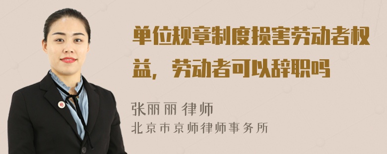 单位规章制度损害劳动者权益，劳动者可以辞职吗