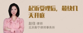 起诉受理后，最快几天开庭