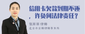 信用卡欠款到期不还，许负何法律责任？