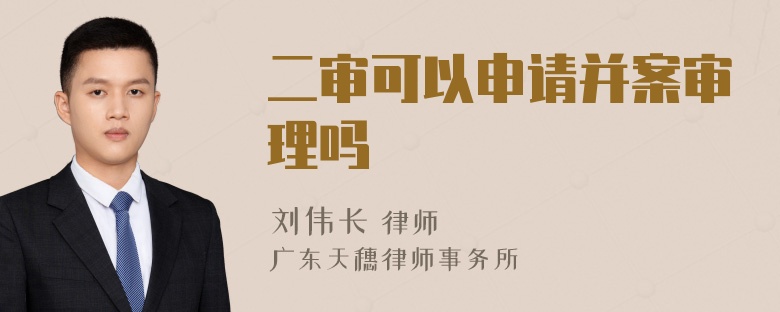 二审可以申请并案审理吗