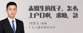 未婚生的孩子，怎么上户口啊，求助，急
