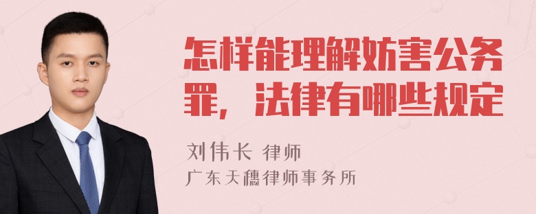 怎样能理解妨害公务罪，法律有哪些规定