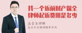 找一个诉前财产保全律师起诉费用是多少