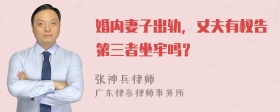 婚内妻子出轨，丈夫有权告第三者坐牢吗？