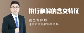 执行和解的含义特征