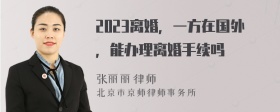 2023离婚，一方在国外，能办理离婚手续吗