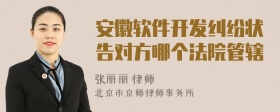 安徽软件开发纠纷状告对方哪个法院管辖