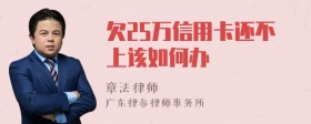 欠25万信用卡还不上该如何办
