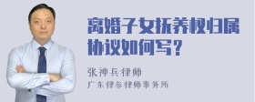 离婚子女抚养权归属协议如何写？