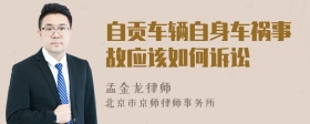 自贡车辆自身车祸事故应该如何诉讼