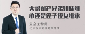 大哥财产兄弟姐妹继承还是侄子侄女继承