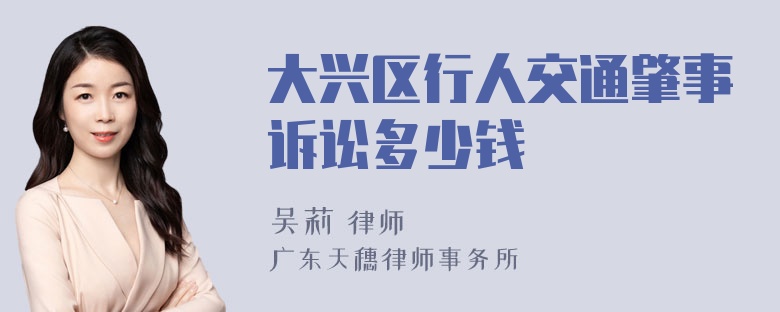 大兴区行人交通肇事诉讼多少钱