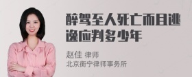 醉驾至人死亡而且逃逸应判多少年