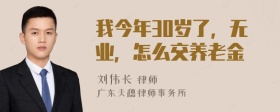我今年30岁了，无业，怎么交养老金