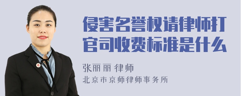 侵害名誉权请律师打官司收费标准是什么