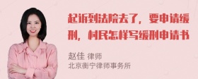 起诉到法院去了，要申请缓刑，村民怎样写缓刑申请书
