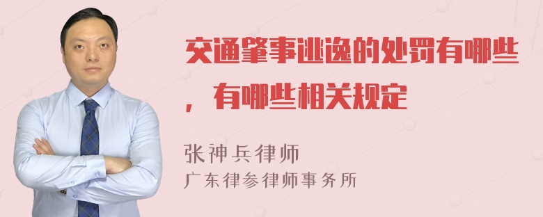 交通肇事逃逸的处罚有哪些，有哪些相关规定