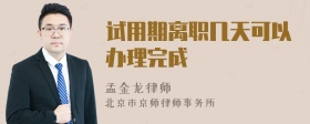 试用期离职几天可以办理完成