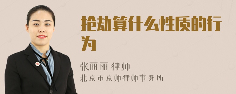 抢劫算什么性质的行为