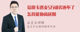 信用卡透支5万确实还不了怎样能协商延期