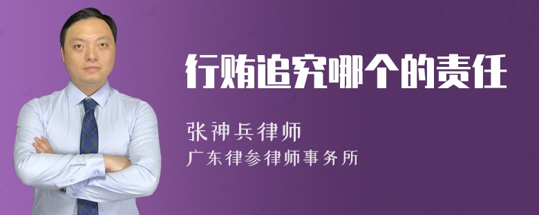 行贿追究哪个的责任