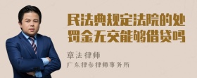 民法典规定法院的处罚金无交能够借贷吗