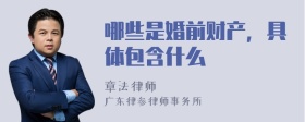 哪些是婚前财产，具体包含什么