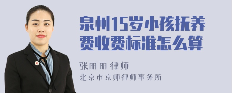 泉州15岁小孩抚养费收费标准怎么算