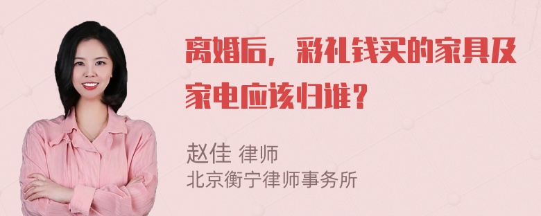 离婚后，彩礼钱买的家具及家电应该归谁？