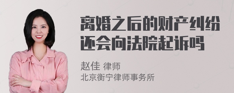 离婚之后的财产纠纷还会向法院起诉吗