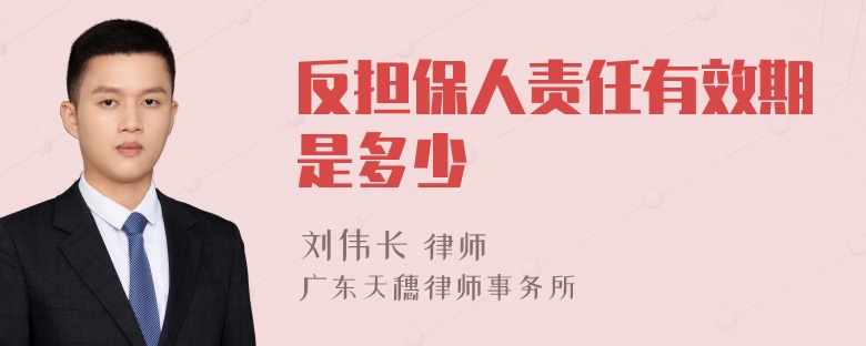 反担保人责任有效期是多少