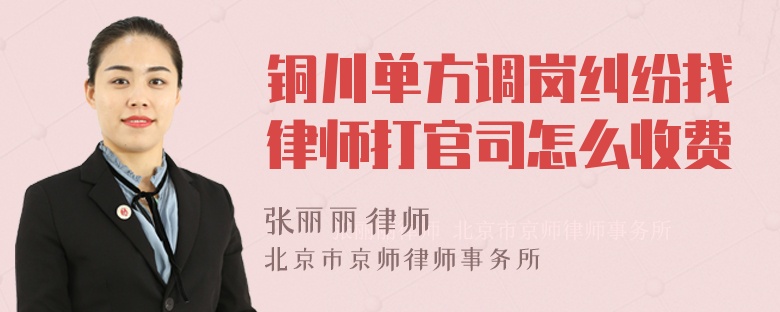 铜川单方调岗纠纷找律师打官司怎么收费