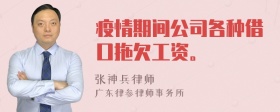 疫情期间公司各种借口拖欠工资。