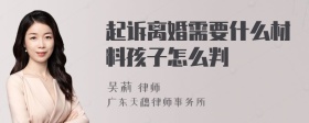 起诉离婚需要什么材料孩子怎么判