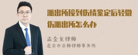 派出所接到伤情鉴定后轻微伤派出所怎么办