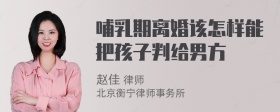 哺乳期离婚该怎样能把孩子判给男方