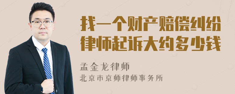 找一个财产赔偿纠纷律师起诉大约多少钱