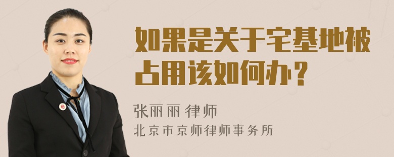 如果是关于宅基地被占用该如何办？
