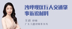 沙坪坝区行人交通肇事诉讼材料